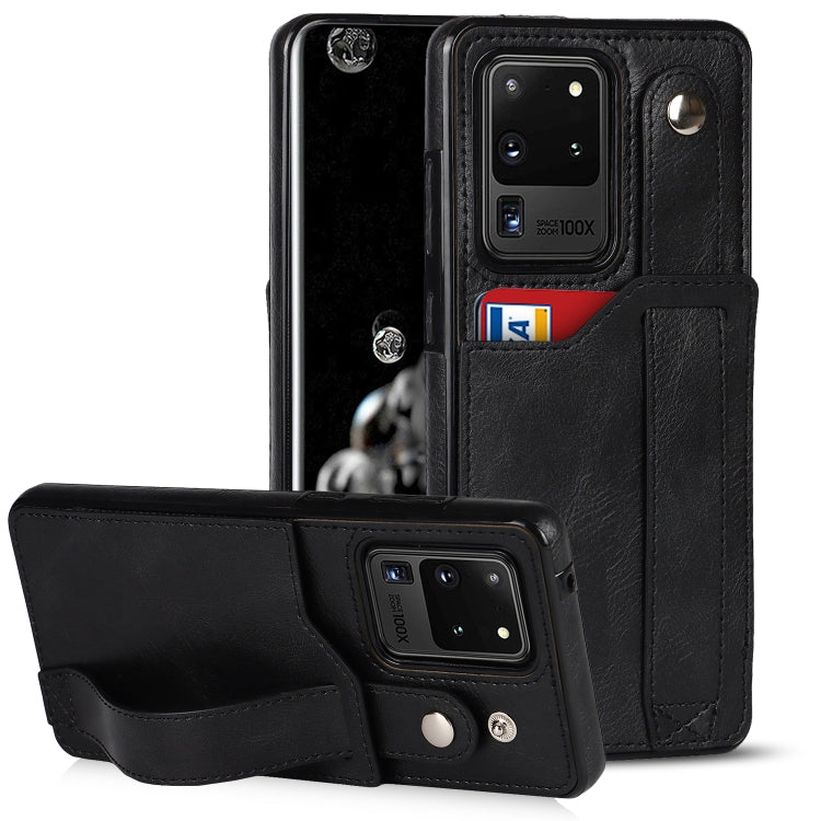 Crazy Horse Texture Shockproof TPU + PU Leather Case with Card Slot & Wrist Strap Holder, For Samsung Galaxy S20 Ultra, For Samsung Galaxy Note20, For Samsung Galaxy Note20 Ultra, For Samsung Galaxy A82 5G, For Samsung Galaxy A72 5G / 4G               ...