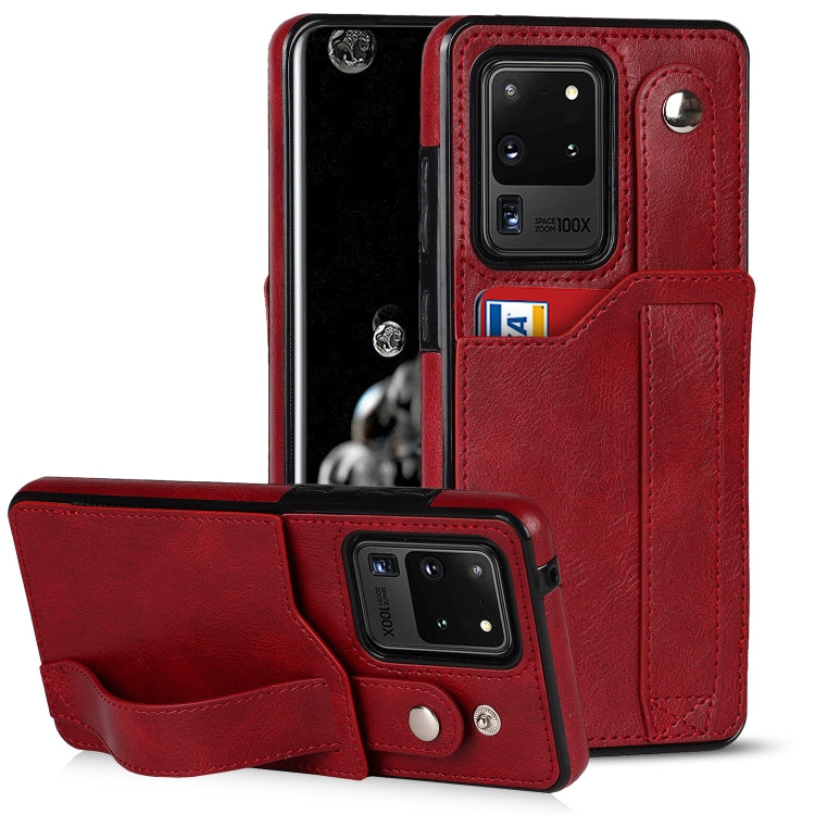 Crazy Horse Texture Shockproof TPU + PU Leather Case with Card Slot & Wrist Strap Holder, For Samsung Galaxy S20 Ultra, For Samsung Galaxy Note20, For Samsung Galaxy Note20 Ultra, For Samsung Galaxy A82 5G, For Samsung Galaxy A72 5G / 4G               ...