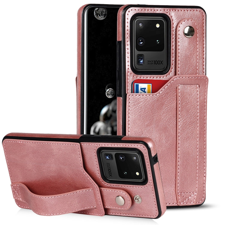 Crazy Horse Texture Shockproof TPU + PU Leather Case with Card Slot & Wrist Strap Holder, For Samsung Galaxy S20 Ultra, For Samsung Galaxy Note20, For Samsung Galaxy Note20 Ultra, For Samsung Galaxy A82 5G, For Samsung Galaxy A72 5G / 4G               ...