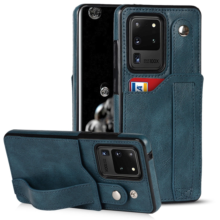 Crazy Horse Texture Shockproof TPU + PU Leather Case with Card Slot & Wrist Strap Holder, For Samsung Galaxy S20 Ultra, For Samsung Galaxy Note20, For Samsung Galaxy Note20 Ultra, For Samsung Galaxy A82 5G, For Samsung Galaxy A72 5G / 4G               ...