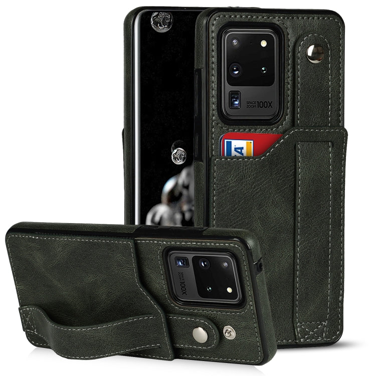 Crazy Horse Texture Shockproof TPU + PU Leather Case with Card Slot & Wrist Strap Holder, For Samsung Galaxy S20 Ultra, For Samsung Galaxy Note20, For Samsung Galaxy Note20 Ultra, For Samsung Galaxy A82 5G, For Samsung Galaxy A72 5G / 4G               ...