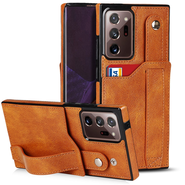 Crazy Horse Texture Shockproof TPU + PU Leather Case with Card Slot & Wrist Strap Holder, For Samsung Galaxy S20 Ultra, For Samsung Galaxy Note20, For Samsung Galaxy Note20 Ultra, For Samsung Galaxy A82 5G, For Samsung Galaxy A72 5G / 4G               ...