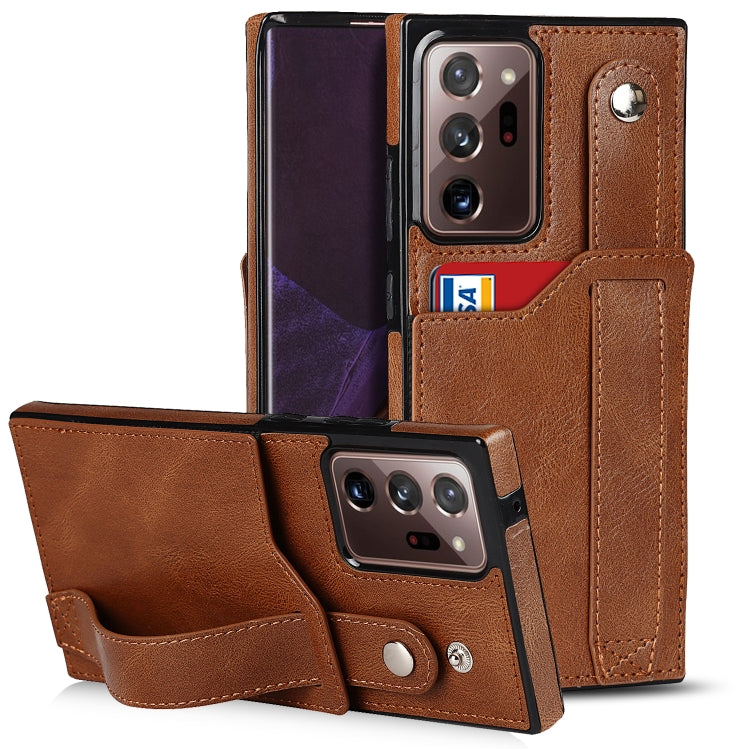 Crazy Horse Texture Shockproof TPU + PU Leather Case with Card Slot & Wrist Strap Holder, For Samsung Galaxy S20 Ultra, For Samsung Galaxy Note20, For Samsung Galaxy Note20 Ultra, For Samsung Galaxy A82 5G, For Samsung Galaxy A72 5G / 4G               ...