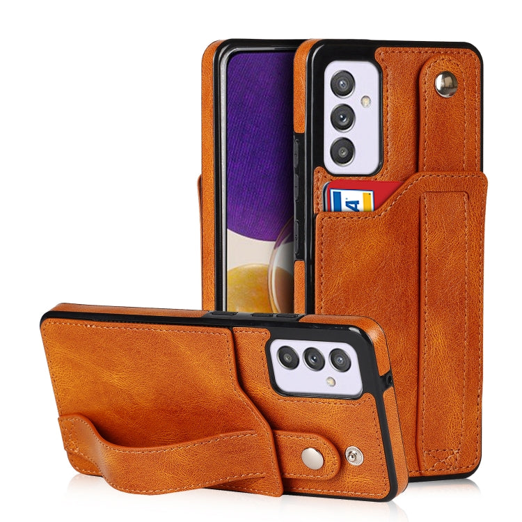 Crazy Horse Texture Shockproof TPU + PU Leather Case with Card Slot & Wrist Strap Holder, For Samsung Galaxy S20 Ultra, For Samsung Galaxy Note20, For Samsung Galaxy Note20 Ultra, For Samsung Galaxy A82 5G, For Samsung Galaxy A72 5G / 4G               ...