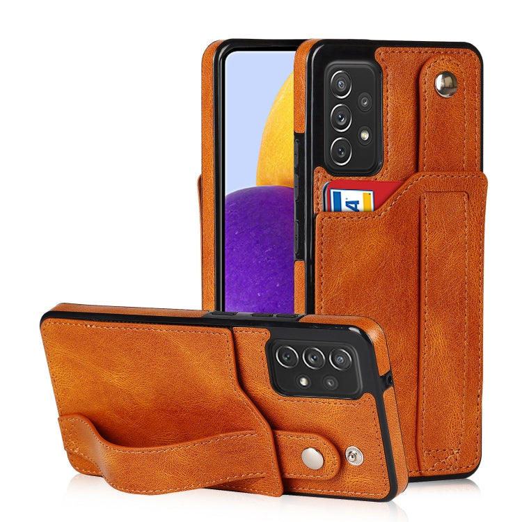 Crazy Horse Texture Shockproof TPU + PU Leather Case with Card Slot & Wrist Strap Holder, For Samsung Galaxy S20 Ultra, For Samsung Galaxy Note20, For Samsung Galaxy Note20 Ultra, For Samsung Galaxy A82 5G, For Samsung Galaxy A72 5G / 4G               ...