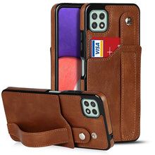 Load image into Gallery viewer, Crazy Horse Texture Shockproof TPU + PU Leather Case with Card Slot &amp; Wrist Strap Holder, For Samsung Galaxy A32 5G, For Samsung Galaxy A22 5G
