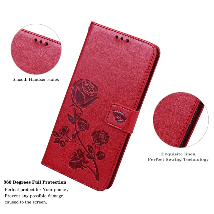 Rose Embossed Horizontal Flip PU Leather Case with Holder & Card Slots & Wallet, For Xiaomi Redmi 10