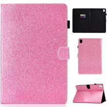 Load image into Gallery viewer, Varnish Glitter Powder Horizontal Flip Leather Case with Holder &amp; Card Slot, For Huawei MediaPad M6 8.4, For Huawei MediaPad M6 10.8, For Huawei MediaPad T3 7.0, For Huawei MediaPad T3 10.0, For Huawei MediaPad T5, For iPad 10.2 / 10.5, For iPad 2 / 3 ...