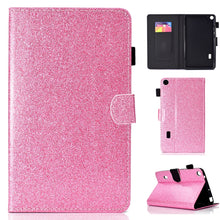 Load image into Gallery viewer, Varnish Glitter Powder Horizontal Flip Leather Case with Holder &amp; Card Slot, For Huawei MediaPad M6 8.4, For Huawei MediaPad M6 10.8, For Huawei MediaPad T3 7.0, For Huawei MediaPad T3 10.0, For Huawei MediaPad T5, For iPad 10.2 / 10.5, For iPad 2 / 3 ...