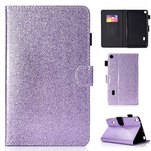 Load image into Gallery viewer, Varnish Glitter Powder Horizontal Flip Leather Case with Holder &amp; Card Slot, For Huawei MediaPad M6 8.4, For Huawei MediaPad M6 10.8, For Huawei MediaPad T3 7.0, For Huawei MediaPad T3 10.0, For Huawei MediaPad T5, For iPad 10.2 / 10.5, For iPad 2 / 3 ...