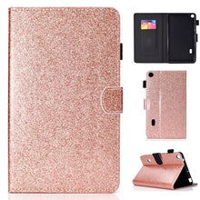 Load image into Gallery viewer, Varnish Glitter Powder Horizontal Flip Leather Case with Holder &amp; Card Slot, For Huawei MediaPad M6 8.4, For Huawei MediaPad M6 10.8, For Huawei MediaPad T3 7.0, For Huawei MediaPad T3 10.0, For Huawei MediaPad T5, For iPad 10.2 / 10.5, For iPad 2 / 3 ...