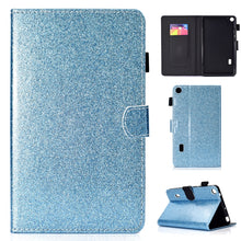 Load image into Gallery viewer, Varnish Glitter Powder Horizontal Flip Leather Case with Holder &amp; Card Slot, For Huawei MediaPad M6 8.4, For Huawei MediaPad M6 10.8, For Huawei MediaPad T3 7.0, For Huawei MediaPad T3 10.0, For Huawei MediaPad T5, For iPad 10.2 / 10.5, For iPad 2 / 3 ...