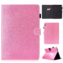 Load image into Gallery viewer, Varnish Glitter Powder Horizontal Flip Leather Case with Holder &amp; Card Slot, For Huawei MediaPad M6 8.4, For Huawei MediaPad M6 10.8, For Huawei MediaPad T3 7.0, For Huawei MediaPad T3 10.0, For Huawei MediaPad T5, For iPad 10.2 / 10.5, For iPad 2 / 3 ...