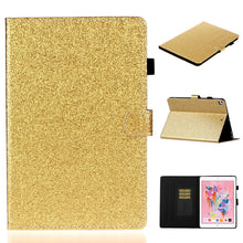Load image into Gallery viewer, Varnish Glitter Powder Horizontal Flip Leather Case with Holder &amp; Card Slot, For Huawei MediaPad M6 8.4, For Huawei MediaPad M6 10.8, For Huawei MediaPad T3 7.0, For Huawei MediaPad T3 10.0, For Huawei MediaPad T5, For iPad 10.2 / 10.5, For iPad 2 / 3 ...