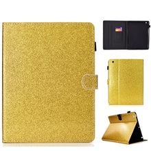 Load image into Gallery viewer, Varnish Glitter Powder Horizontal Flip Leather Case with Holder &amp; Card Slot, For Huawei MediaPad M6 8.4, For Huawei MediaPad M6 10.8, For Huawei MediaPad T3 7.0, For Huawei MediaPad T3 10.0, For Huawei MediaPad T5, For iPad 10.2 / 10.5, For iPad 2 / 3 ...