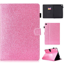 Load image into Gallery viewer, Varnish Glitter Powder Horizontal Flip Leather Case with Holder &amp; Card Slot, For Huawei MediaPad M6 8.4, For Huawei MediaPad M6 10.8, For Huawei MediaPad T3 7.0, For Huawei MediaPad T3 10.0, For Huawei MediaPad T5, For iPad 10.2 / 10.5, For iPad 2 / 3 ...