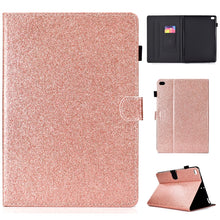 Load image into Gallery viewer, Varnish Glitter Powder Horizontal Flip Leather Case with Holder &amp; Card Slot, For Huawei MediaPad M6 8.4, For Huawei MediaPad M6 10.8, For Huawei MediaPad T3 7.0, For Huawei MediaPad T3 10.0, For Huawei MediaPad T5, For iPad 10.2 / 10.5, For iPad 2 / 3 ...