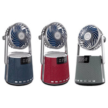 Load image into Gallery viewer, SOAIY K8 Wireless Bluetooth Dual Alarm Clock Speaker with Small Fan