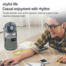 Load image into Gallery viewer, SOAIY K8 Wireless Bluetooth Dual Alarm Clock Speaker with Small Fan