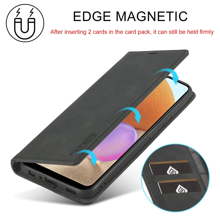 LC.IMEEKE Strong Magnetism Ultra-thin Horizontal Flip Matte TPU + PU Leather Case with Holder & Card Slots & Wallet, For Samsung Galaxy A32 5G