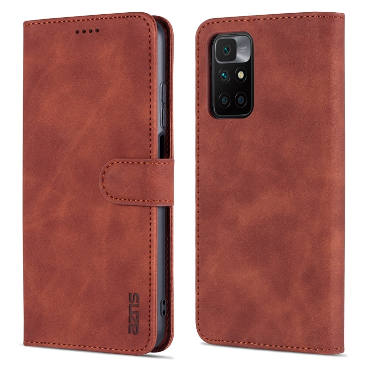 AZNS Skin Feel Calf Texture Horizontal Flip Leather Case with Card Slots & Holder & Wallet, For Xiaomi Redmi 10