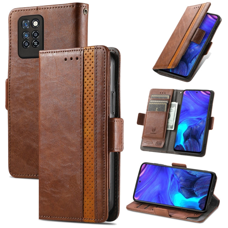 CaseNeo Business Splicing Dual Magnetic Buckle Horizontal Flip PU Leather Case with Holder & Card Slots & Wallet, For Blackview A100, For Infinix Note 10 Pro, For Oukitel C21 Pro, For OPPO Realme GT Master, For vivo V21, For ZTE Axon 30 5G             ...