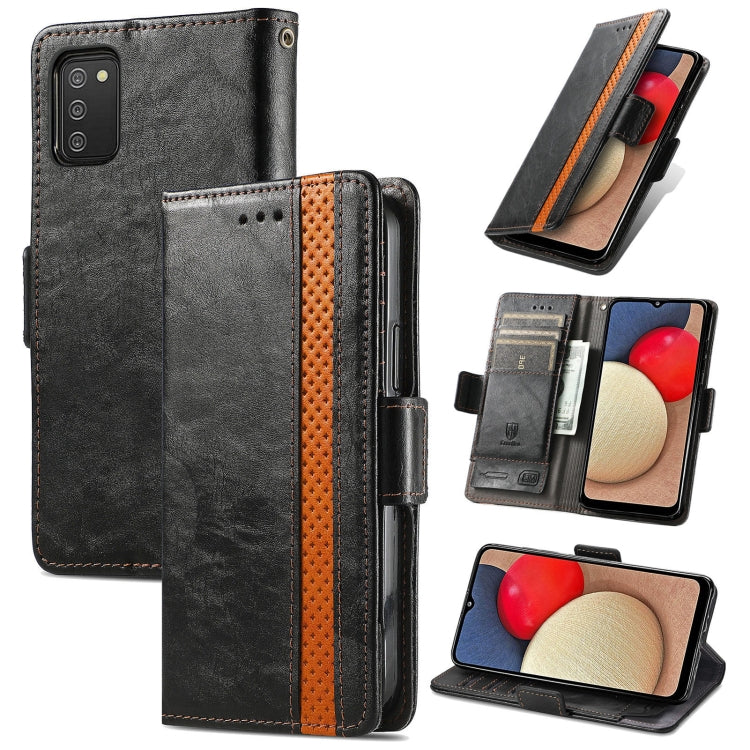 CaseNeo Business Splicing Dual Magnetic Buckle Horizontal Flip PU Leather Case with Holder & Card Slots & Wallet, For Samsung Galaxy A03s, For Samsung Galaxy A20, For Samsung Galaxy A30