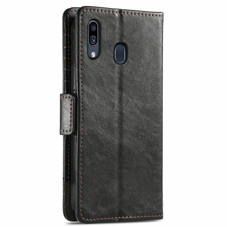 CaseNeo Business Splicing Dual Magnetic Buckle Horizontal Flip PU Leather Case with Holder & Card Slots & Wallet, For Samsung Galaxy A20, For Samsung Galaxy A30