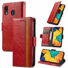 Load image into Gallery viewer, CaseNeo Business Splicing Dual Magnetic Buckle Horizontal Flip PU Leather Case with Holder &amp; Card Slots &amp; Wallet, For Samsung Galaxy A20, For Samsung Galaxy A30