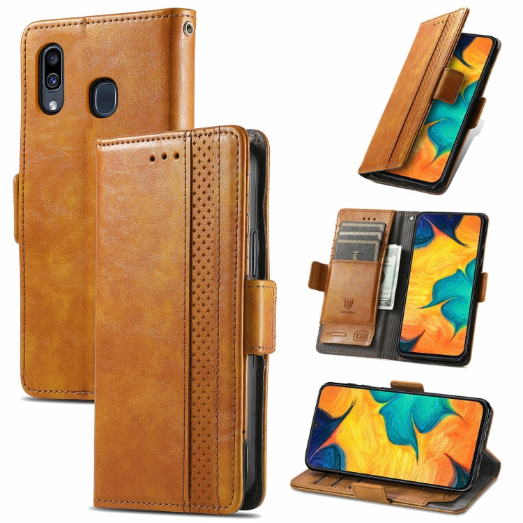 CaseNeo Business Splicing Dual Magnetic Buckle Horizontal Flip PU Leather Case with Holder & Card Slots & Wallet, For Samsung Galaxy A03s, For Samsung Galaxy A20, For Samsung Galaxy A30