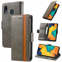 Load image into Gallery viewer, CaseNeo Business Splicing Dual Magnetic Buckle Horizontal Flip PU Leather Case with Holder &amp; Card Slots &amp; Wallet, For Samsung Galaxy A20, For Samsung Galaxy A30