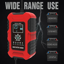 Load image into Gallery viewer, FOXSUR 10A 12V 7-segment Motorcycle / Car Smart Battery Charger, EU Plug, UK Plug, US Plug