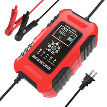 Load image into Gallery viewer, FOXSUR 10A 12V 7-segment Motorcycle / Car Smart Battery Charger, EU Plug, UK Plug, US Plug