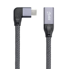 Load image into Gallery viewer, 100W USB-C / Type-C Elbow Male to USB-C / Type-C Female Full-function Data Extension Cable, 0.2m, 0.5m, 1m, 1.5m