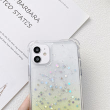 Load image into Gallery viewer, Gradient Glitter Powder Epoxy TPU Thickened Acrylic Shockproof Case with Wide Neck Lanyard, For iPhone 13, For iPhone 13 Pro, For iPhone 13 Pro Max, For iPhone 12 / 12 Pro, For iPhone 12 Pro Max, For iPhone 11, For iPhone 11 Pro, For iPhone 11 Pro Max