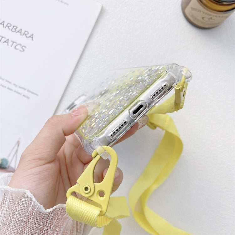 Gradient Glitter Powder Epoxy TPU Thickened Acrylic Shockproof Case with Wide Neck Lanyard, For iPhone 13, For iPhone 13 Pro, For iPhone 13 Pro Max, For iPhone 12 / 12 Pro, For iPhone 12 Pro Max, For iPhone 11, For iPhone 11 Pro, For iPhone 11 Pro Max