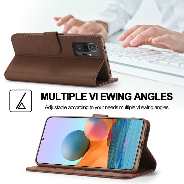 LC.IMEEKE Calf Texture Horizontal Flip Leather Case with Holder & Card Slots & Wallet, For Xiaomi Redmi 10