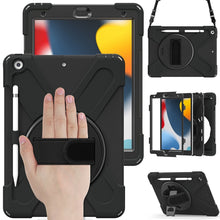Load image into Gallery viewer, Silicone + PC Protective Case with Holder &amp; Shoulder Strap, For iPad 10.2 2021 / 2020 / 2019