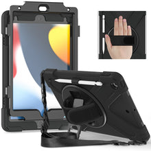 Load image into Gallery viewer, Silicone + PC Protective Case with Holder &amp; Shoulder Strap, For iPad 10.2 2021 / 2020 / 2019