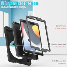 Load image into Gallery viewer, Silicone + PC Protective Case with Holder &amp; Shoulder Strap, For iPad 10.2 2021 / 2020 / 2019