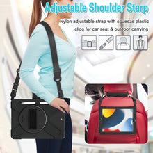 Load image into Gallery viewer, Silicone + PC Protective Case with Holder &amp; Shoulder Strap, For iPad 10.2 2021 / 2020 / 2019