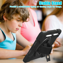 Load image into Gallery viewer, Silicone + PC Protective Case with Holder &amp; Shoulder Strap, For iPad 10.2 2021 / 2020 / 2019