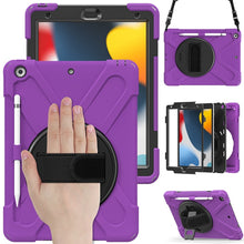 Load image into Gallery viewer, Silicone + PC Protective Case with Holder &amp; Shoulder Strap, For iPad 10.2 2021 / 2020 / 2019