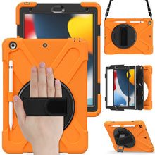 Load image into Gallery viewer, Silicone + PC Protective Case with Holder &amp; Shoulder Strap, For iPad 10.2 2021 / 2020 / 2019