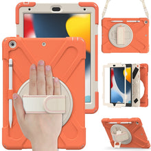 Load image into Gallery viewer, Silicone + PC Protective Case with Holder &amp; Shoulder Strap, For iPad 10.2 2021 / 2020 / 2019