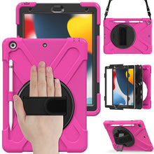 Load image into Gallery viewer, Silicone + PC Protective Case with Holder &amp; Shoulder Strap, For iPad 10.2 2021 / 2020 / 2019