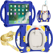 Load image into Gallery viewer, Cute Cat King Kids Shockproof EVA Protective Case with Holder &amp; Shoulder Strap &amp; Handle, For iPad mini 2019 / 4 / 3 / 2 / 1