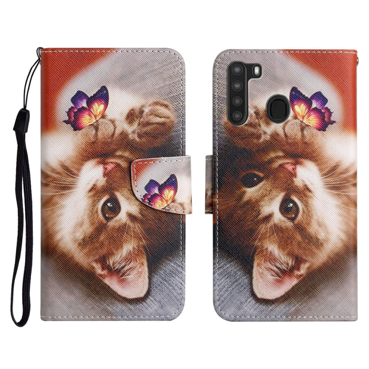 Painted Pattern Horizontal Flip Leather Case with Holder & Card Slot & Wallet, For Samsung Galaxy A21, For Samsung Galaxy A21s