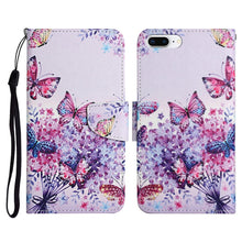 Load image into Gallery viewer, Painted Pattern Horizontal Flip Leather Case with Holder &amp; Card Slot &amp; Wallet, For iPhone X / XS, For iPhone SE 2022 / SE 2020 / 8 / 7, For iPhone 8 Plus &amp; 7 Plus