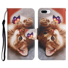Load image into Gallery viewer, Painted Pattern Horizontal Flip Leather Case with Holder &amp; Card Slot &amp; Wallet, For iPhone X / XS, For iPhone SE 2022 / SE 2020 / 8 / 7, For iPhone 8 Plus &amp; 7 Plus